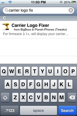 Carrier Logo Fixer for iPhone 3.1.2 Jailbreak