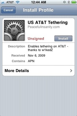 Enable Tethering on iPhone 3.1.2 Firmware with blacksn0w
