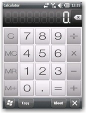 HTC HD2 Caculator App (Portrait)